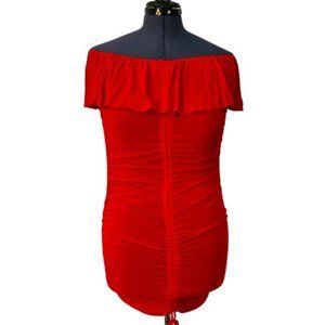 Fashion Nova Womens Saigon Ruched Red Dress